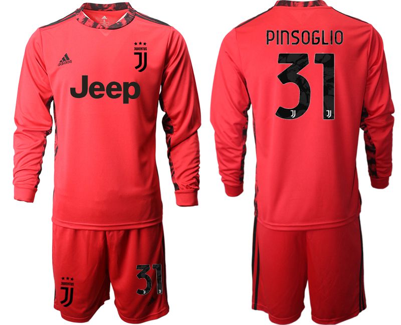 Men 2020-2021 club Juventus FC red goalkeeper long sleeve #31 Soccer Jerseys